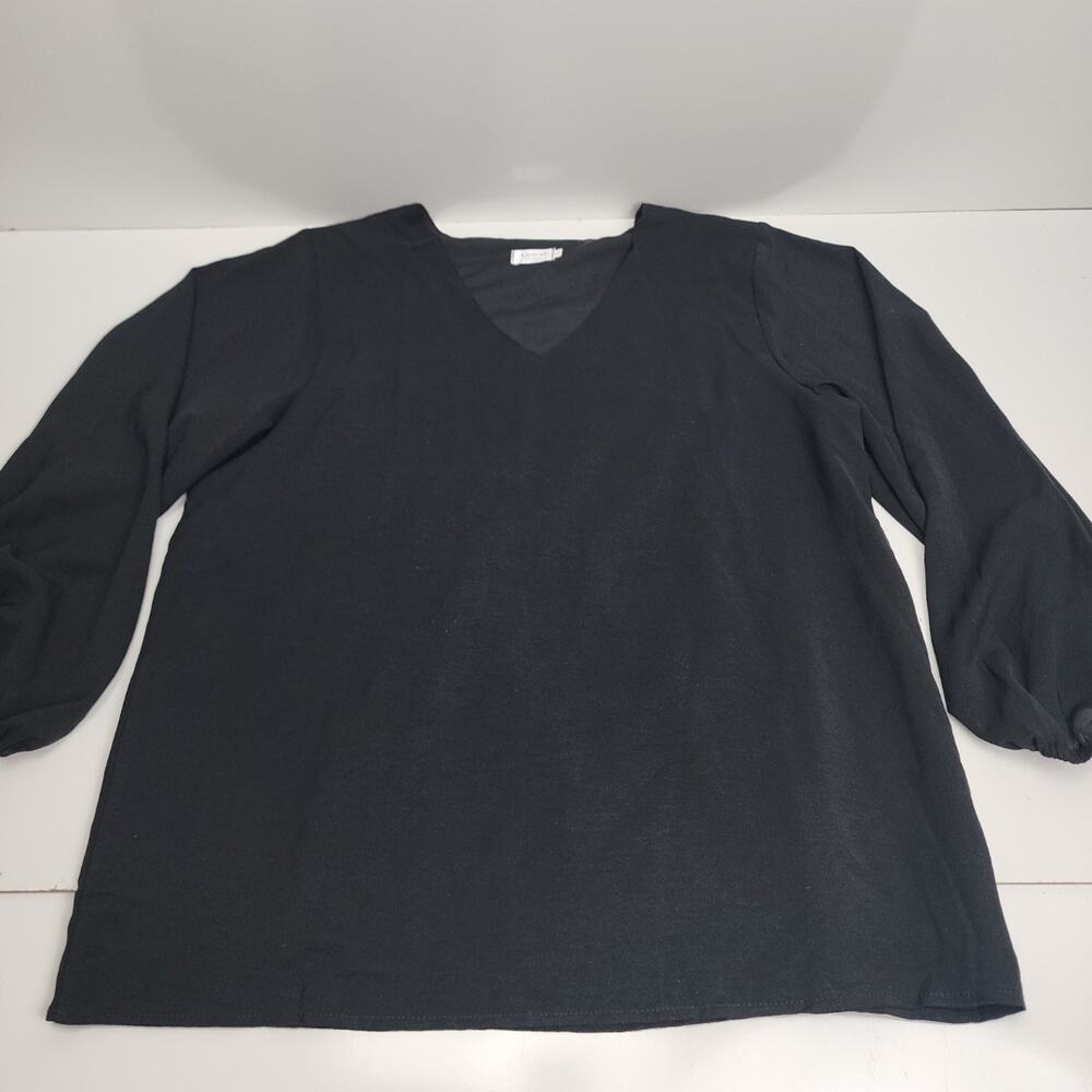 Qearal V-Neck Blouson Long Sleeve Versatile Casual Dress Blouse Women's Size L